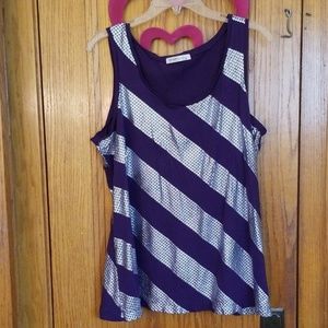 Purple silver stripped tank top